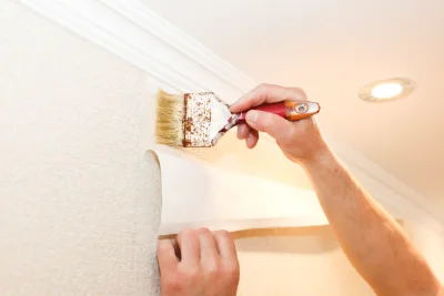 Pose de papier peint au Crozet — revêtements muraux et toiles de verre
